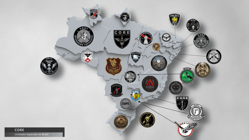 Mapa da CORE pelo Brasil